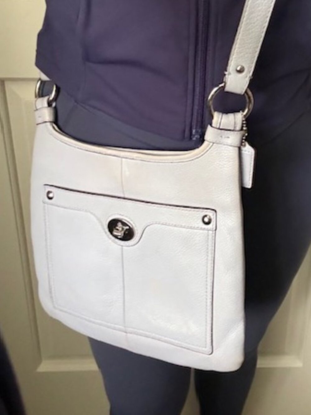 Coach Periwinkle Leather Crossbody Bag | Authentic | Original Tags & Care Card - Picture 15 of 16